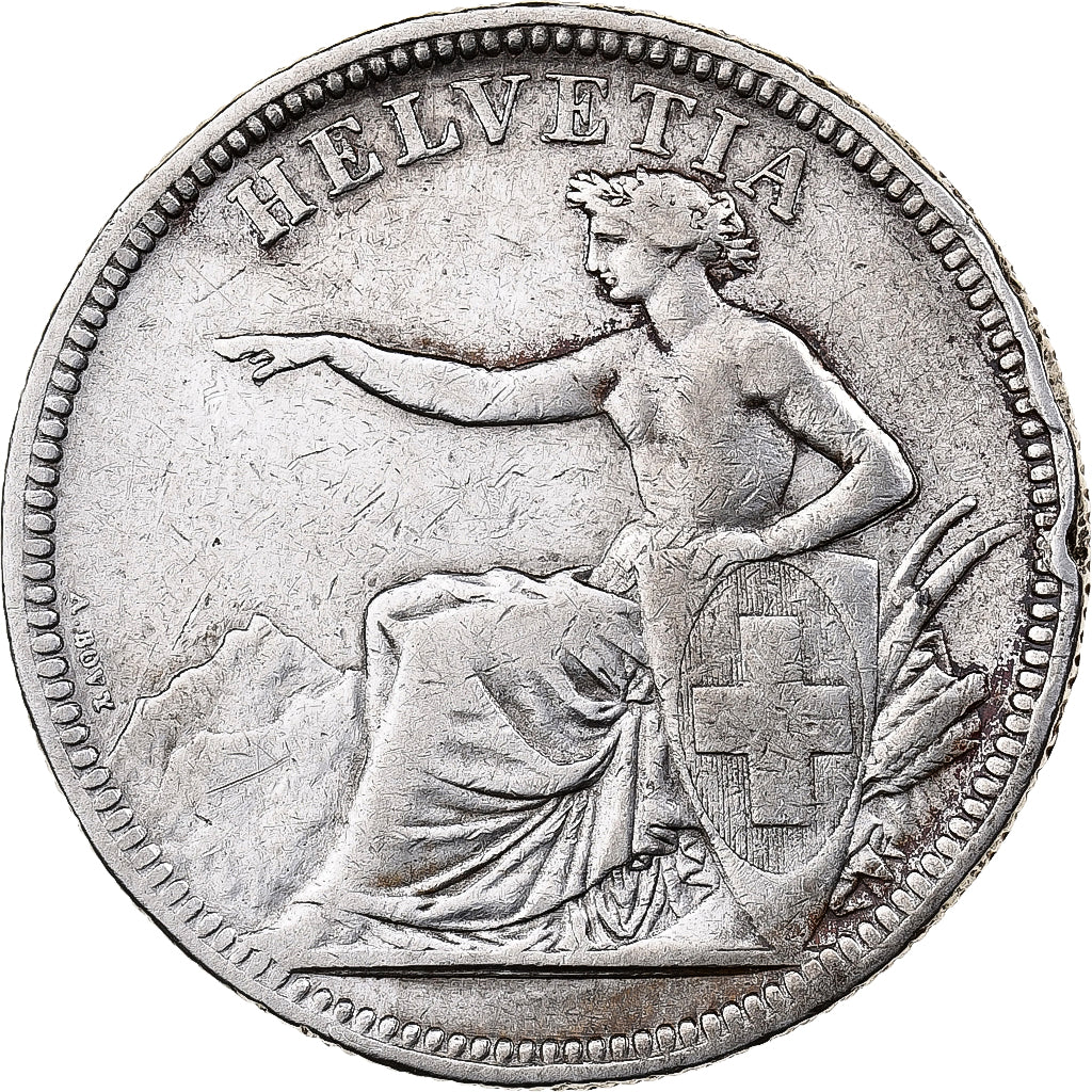 Switzerland, 5 Francs, 1874, Bruxelles, Silver, VF(30-35), KM:11