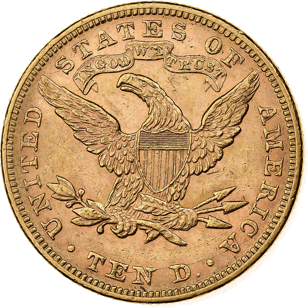 Estados Unidos, $10, Eagle, Coronet Head, 1893, U.S. Mint, Oro, MBC+, KM:102