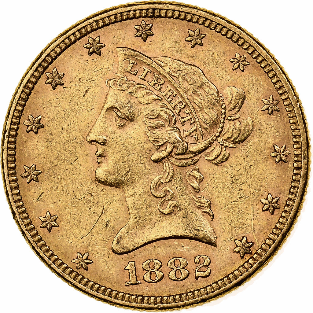 United States, $10, Eagle, Coronet Head, 1882, U.S. Mint, Gold, AU(50-53)
