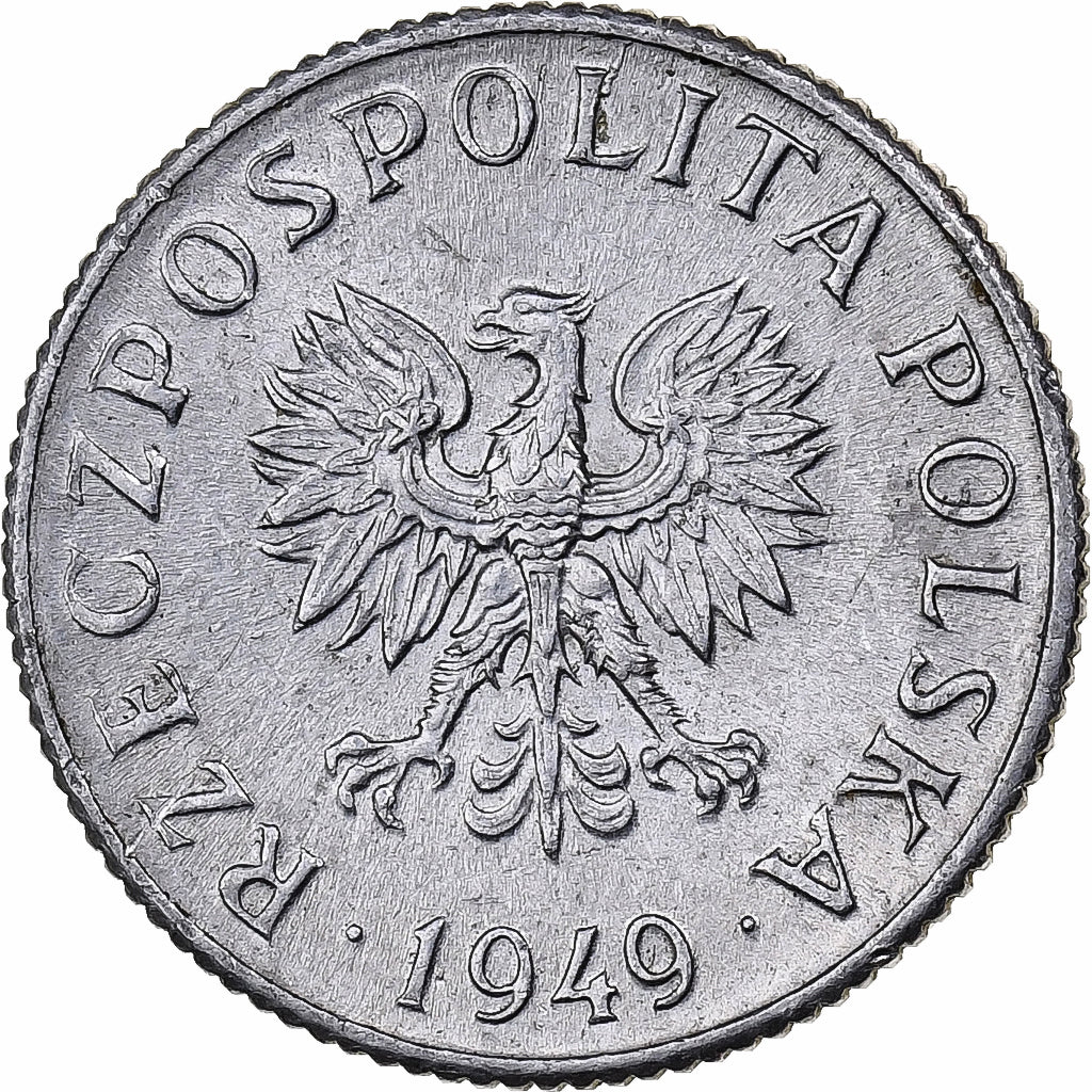 Polen, Grosz, 1949, Aluminium, ZF+, KM:39