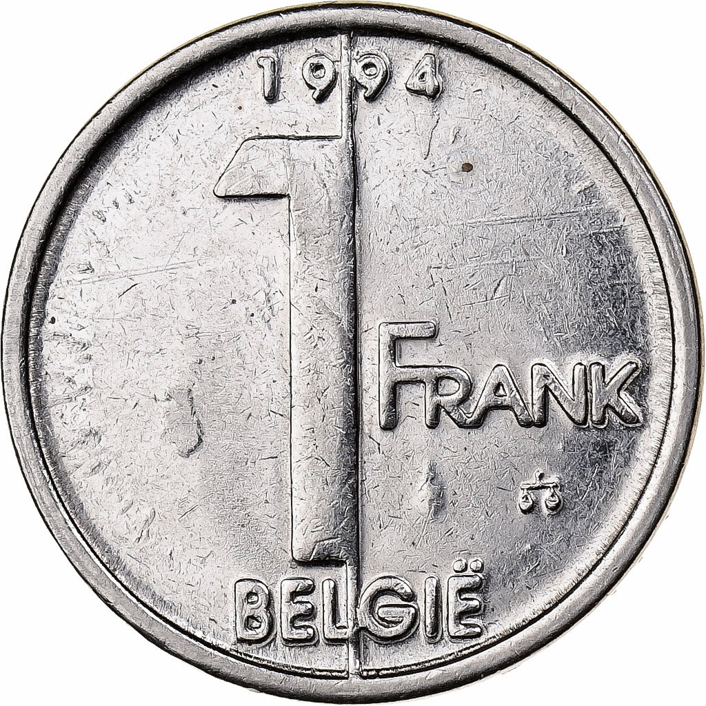 Bélgica, Albert II, Franc, 1994, Níquel chapado en hierro, MBC, KM:188
