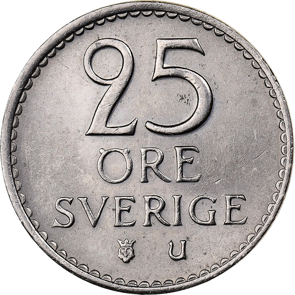 Sweden, Gustaf VI, 25 Öre, 1967, Copper-nickel, EF(40-45), KM:836