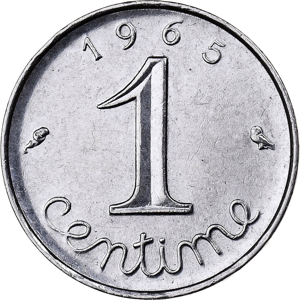 França, Centime, Épi, 1965, Paris, Aço Inoxidável, EF(40-45), Gadoury:91