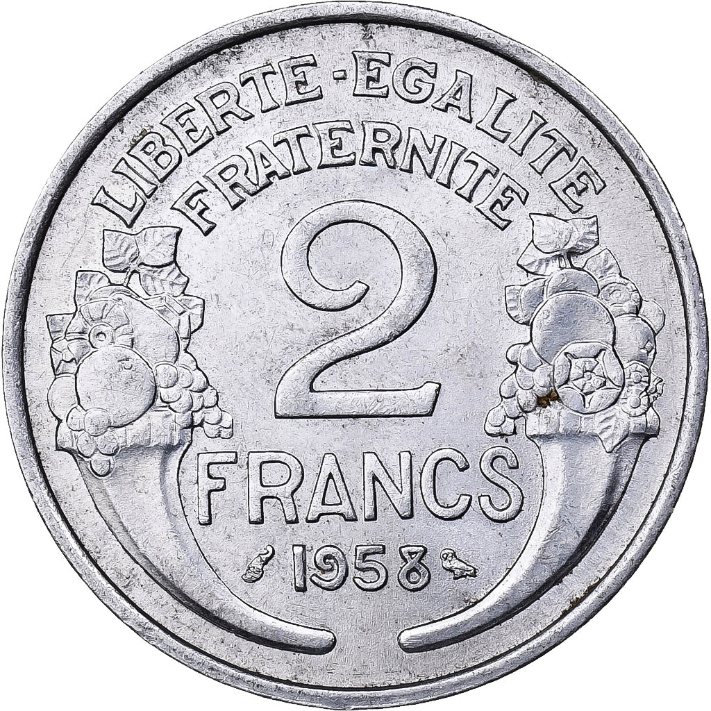 Francia, 2 Francs, Morlon, 1958, Paris, Chouette, Aluminio, EBC, Gadoury:538b