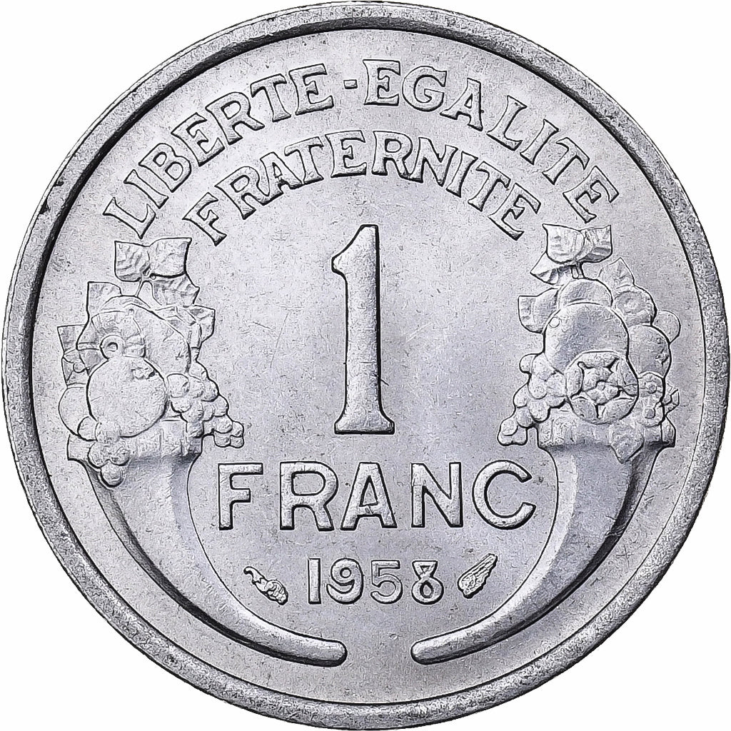 France, Franc, Morlon, 1958, Paris, Aluminum, AU(55-58), Gadoury:473b, KM:885a.1