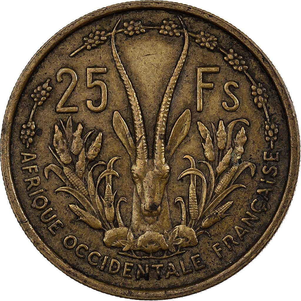 África Ocidental Francesa, 25 Francs, 1956, Paris, Alumínio-Bronze, EF(40-45)