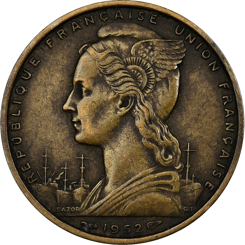 Costa francese dei somali, 20 Francs, 1952, Paris, Alluminio-bronzo, BB