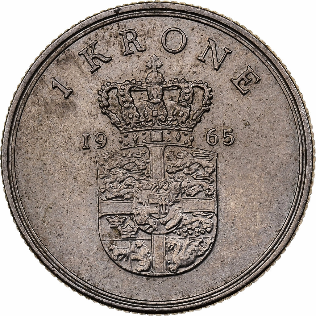 Denemarken, Frederik IX, Krone, 1965, Copenhagen, Cupro-nikkel, ZF, KM:851.1