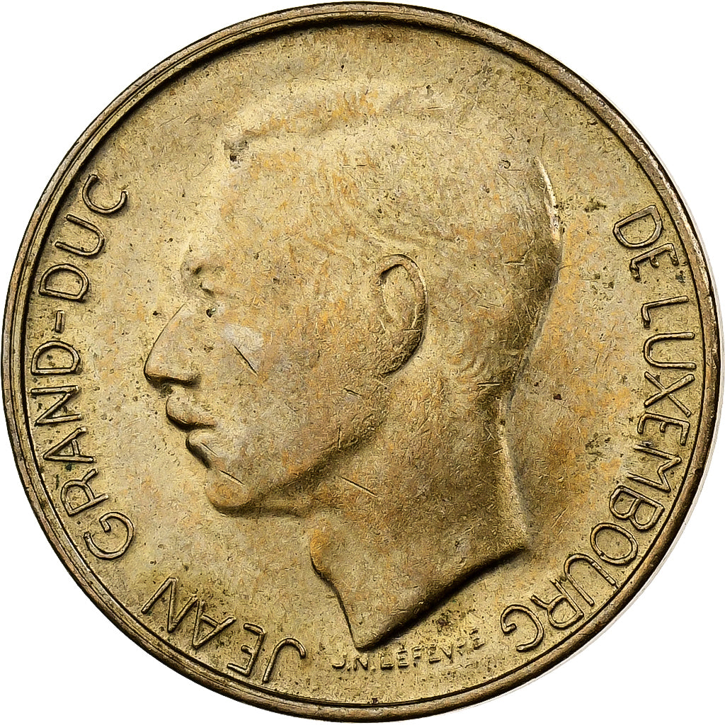 Luxemburgo, Jean, 5 Francs, 1986, Aluminio - bronce, MBC+, KM:60.2