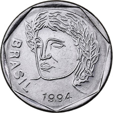 Brazil, 25 Centavos, 1994, Stainless Steel, AU(50-53), KM:634