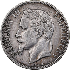 France, Napoleon III, 5 Francs, 1867, Paris, Silver, EF(40-45), Gadoury:739