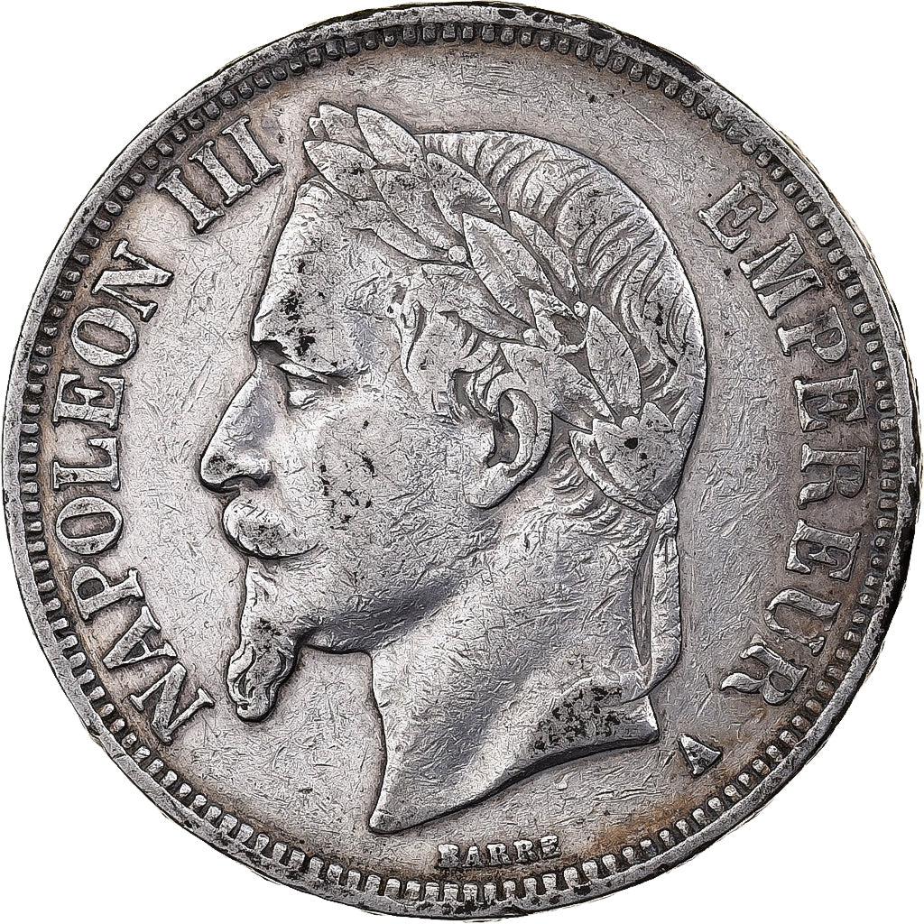 France, Napoleon III, 5 Francs, 1869, Paris, Silver, EF(40-45), Gadoury:739