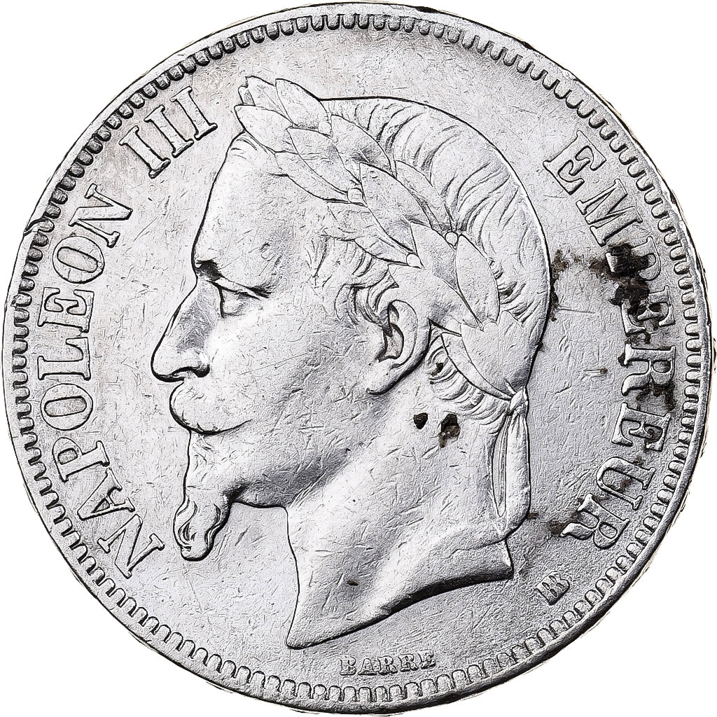 France, Napoleon III, 5 Francs, 1869, Strasbourg, Silver, EF(40-45)