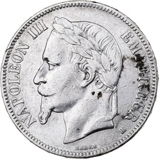 France, Napoleon III, 5 Francs, 1869, Strasbourg, Silver, EF(40-45)