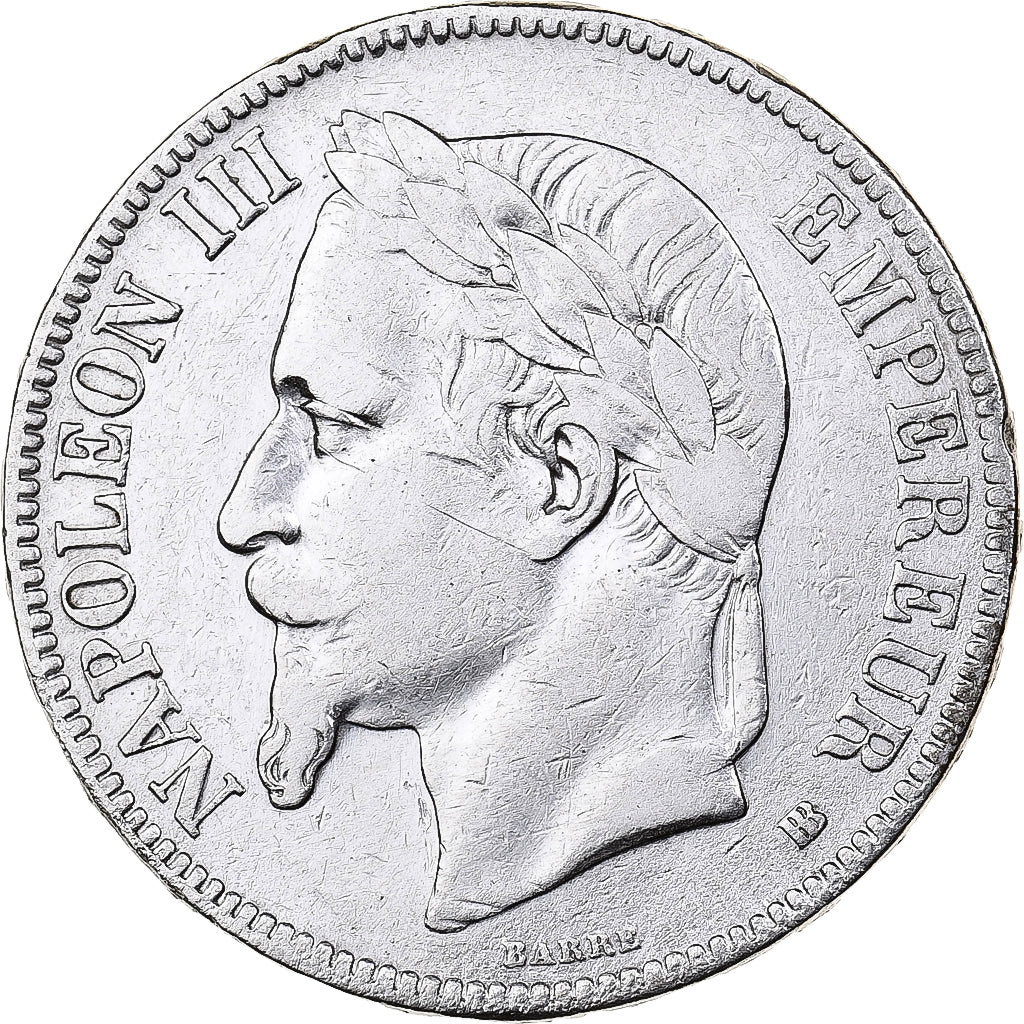 France, Napoleon III, 5 Francs, 1868, Strasbourg, Silver, EF(40-45), KM:799.2