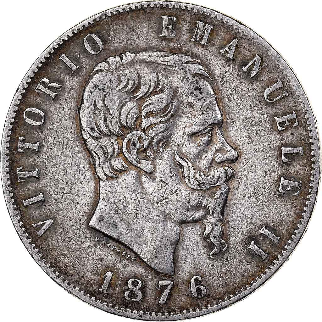 Italy, Vittorio Emanuele II, 5 Lire, 1876, Rome, Silver, EF(40-45), KM:8.4