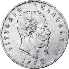Italy, Vittorio Emanuele II, 5 Lire, 1872, Milan, Silver, EF(40-45), KM:8.3