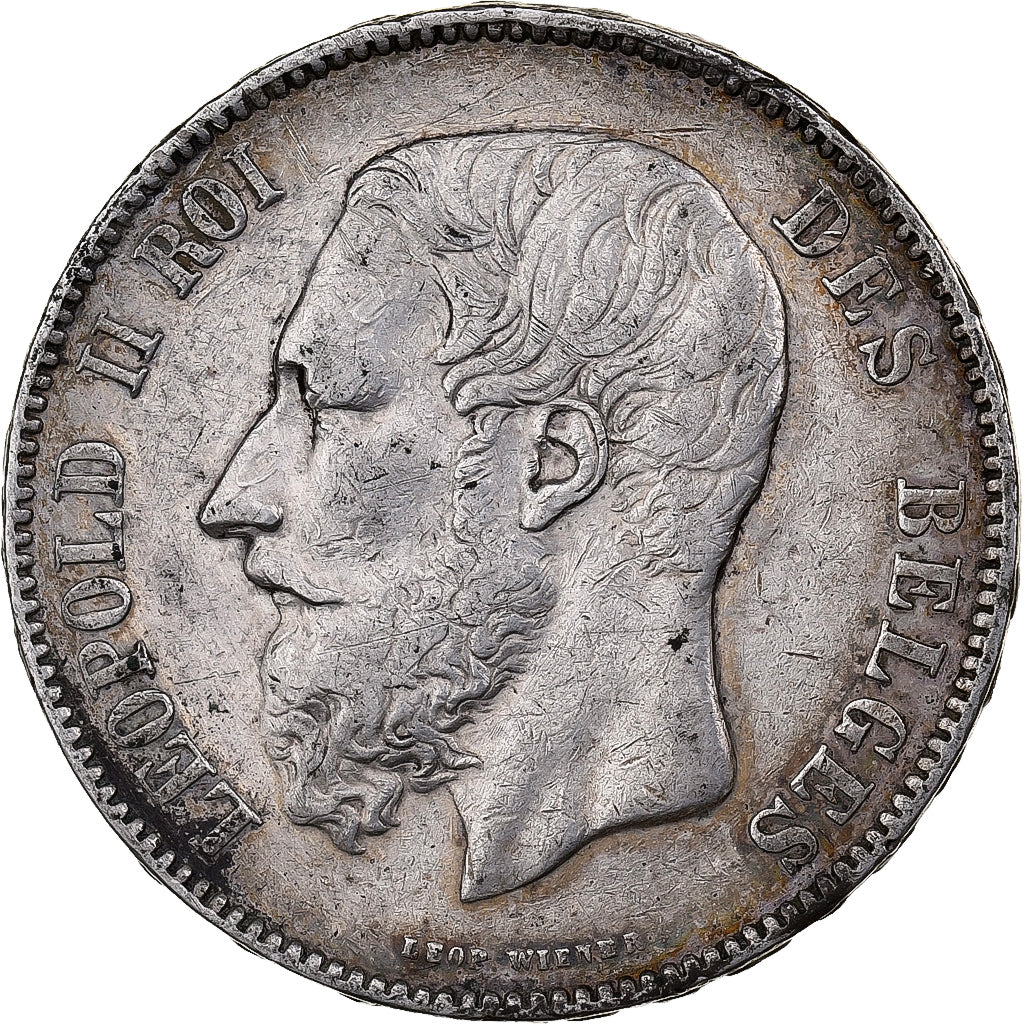 Belgium, Leopold II, 5 Francs, 5 Frank, 1873, Silver, EF(40-45), KM:24