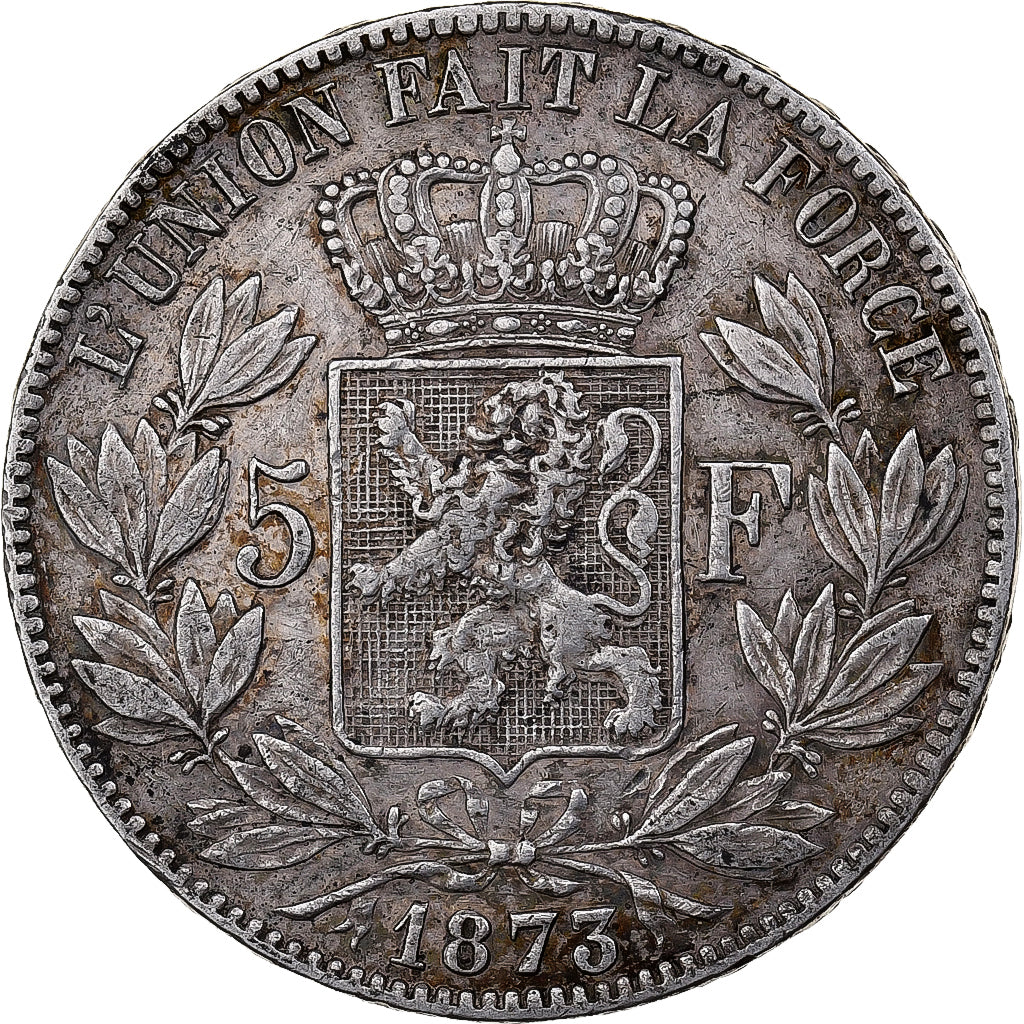 Belgium, Leopold II, 5 Francs, 5 Frank, 1873, Silver, EF(40-45), KM:24
