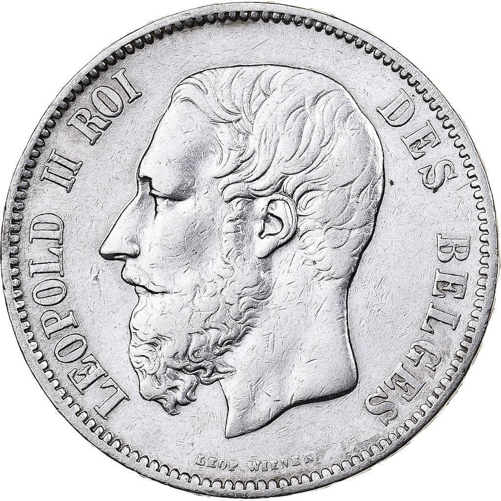 België, Leopold II, 5 Francs, 5 Frank, 1869, Zilver, ZF, KM:24