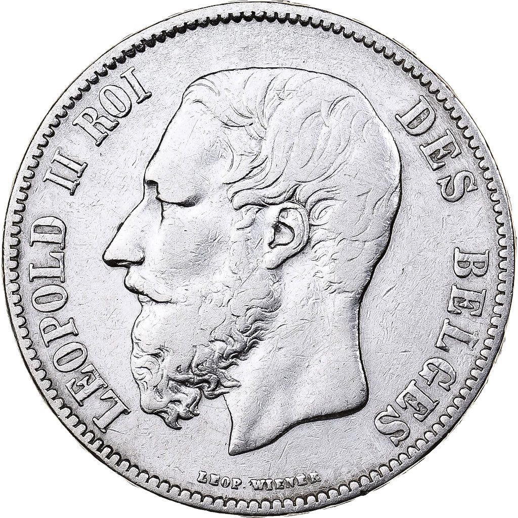 Belgium, Leopold II, 5 Francs, 5 Frank, 1870, Silver, VF(30-35), KM:24