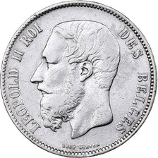 Belgium, Leopold II, 5 Francs, 5 Frank, 1870, Silver, VF(30-35), KM:24
