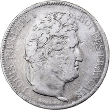 France, Louis-Philippe I, 5 Francs, Louis-Philippe, 1833, Toulouse, Silver
