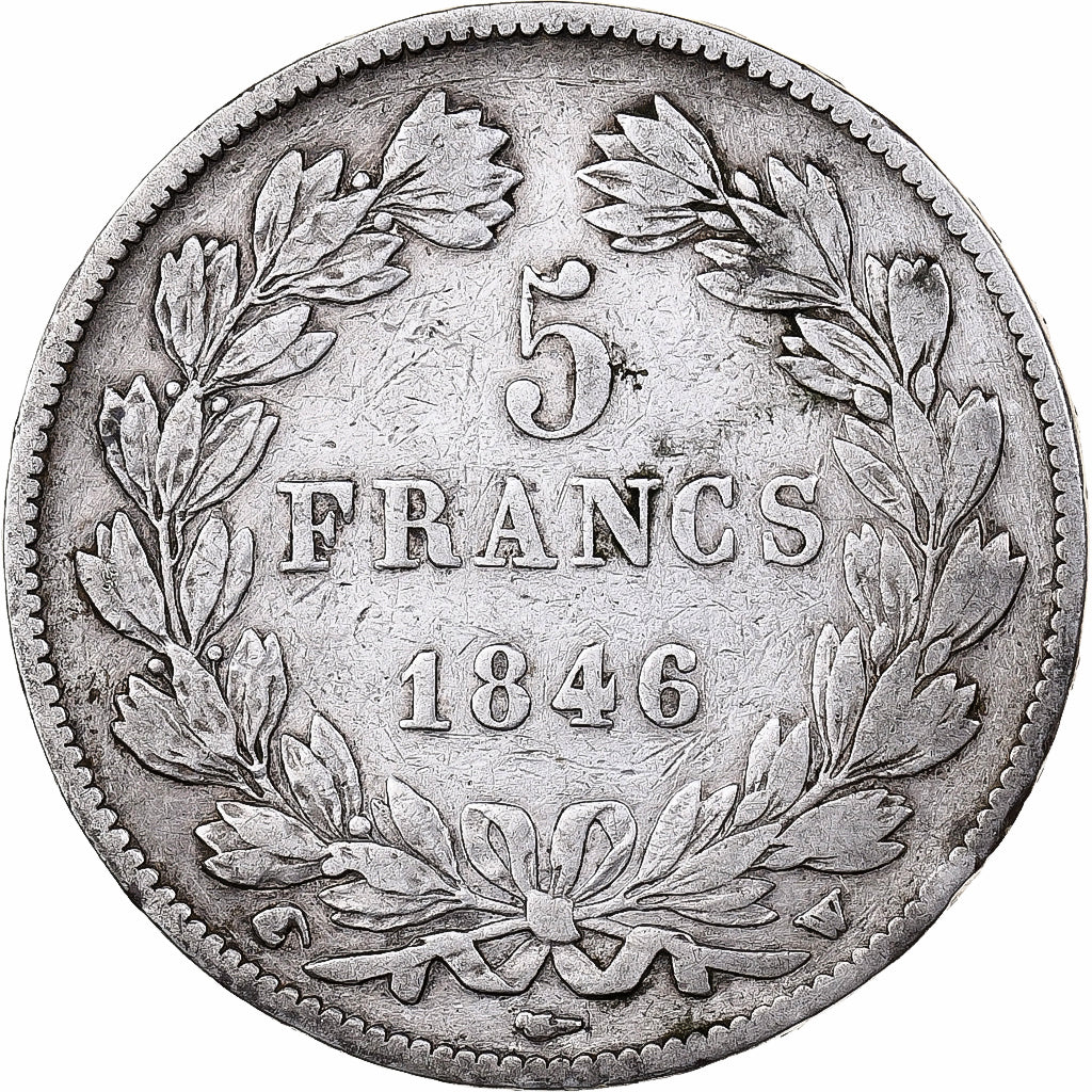 Frankrijk, Louis-Philippe I, 5 Francs, 1846, Lille, Zilver, FR+, Gadoury:678a