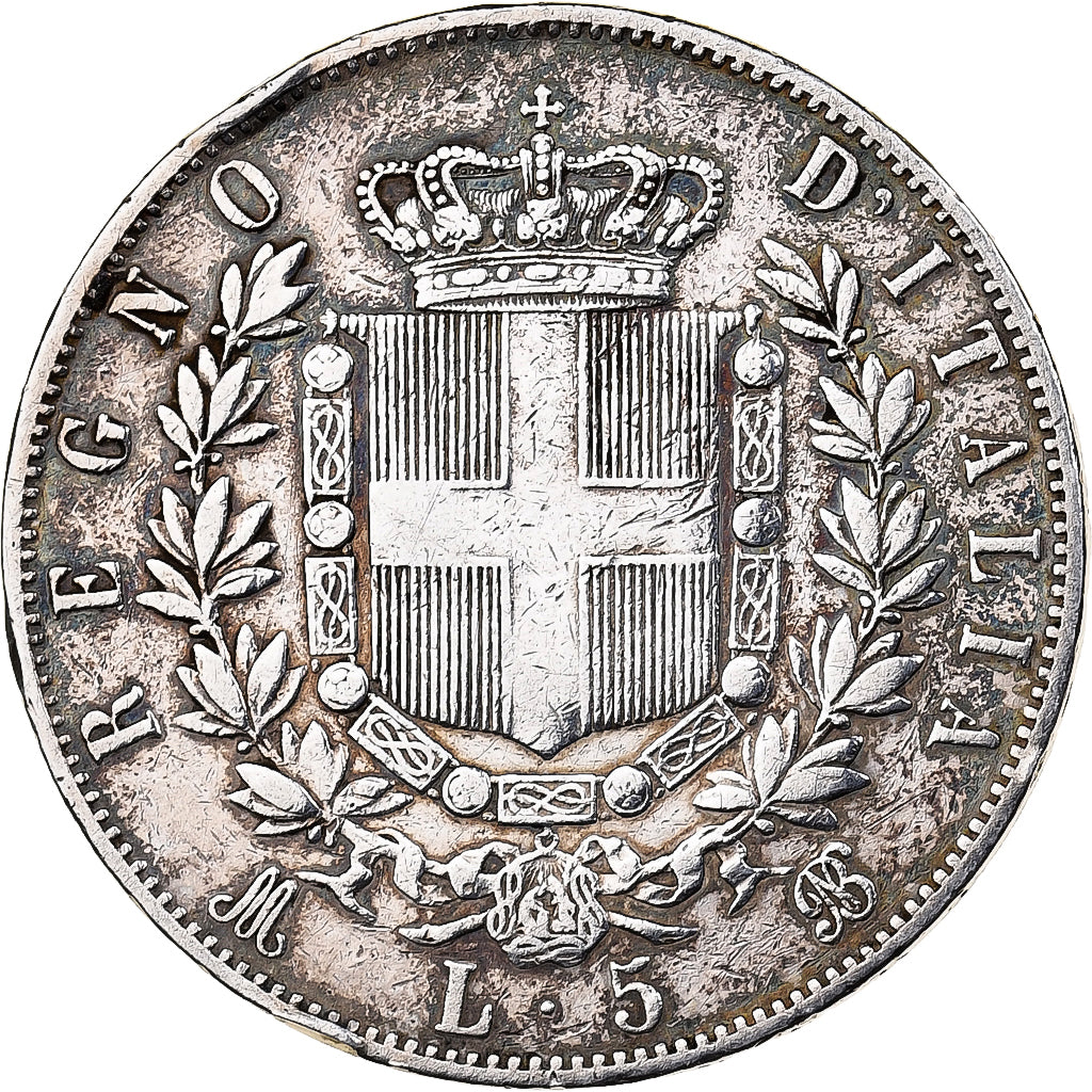 Italy, Vittorio Emanuele II, 5 Lire, 1870, Milan, Silver, VF(30-35), KM:8.3