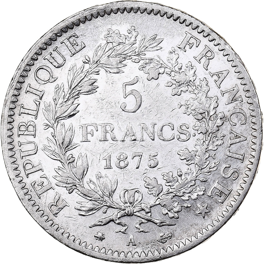 France, 5 Francs, Hercule, 1875, Paris, Silver, EF(40-45), Gadoury:745a
