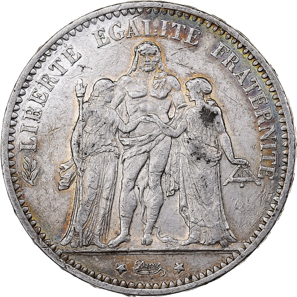 France, 5 Francs, Hercule, 1874, Paris, Silver, EF(40-45), KM:820.1