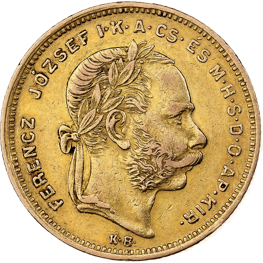 Hungary, Franz Joseph I, 8 Forint 20 Francs, 1874, Kormoczbanya, Gold