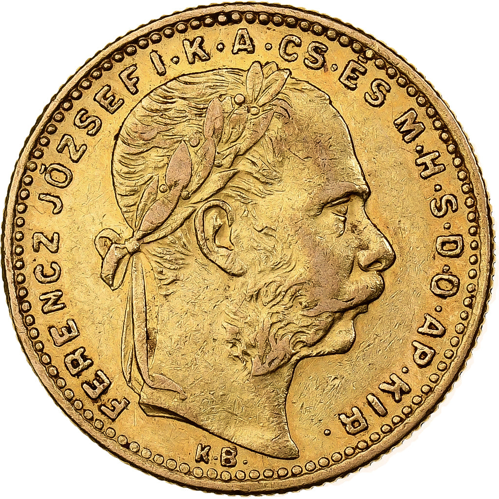 Hungría, Franz Joseph I, 8 Forint 20 Francs, 1889, Kormoczbanya, Oro, MBC+