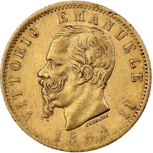 Italie, Vittorio Emanuele II, 20 Lire, 1862, Turin, Or, TTB, KM:10.1