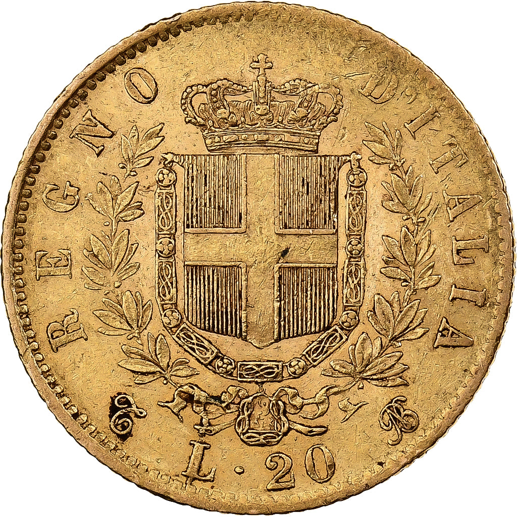 Italie, Vittorio Emanuele II, 20 Lire, 1862, Turin, Or, TTB, KM:10.1