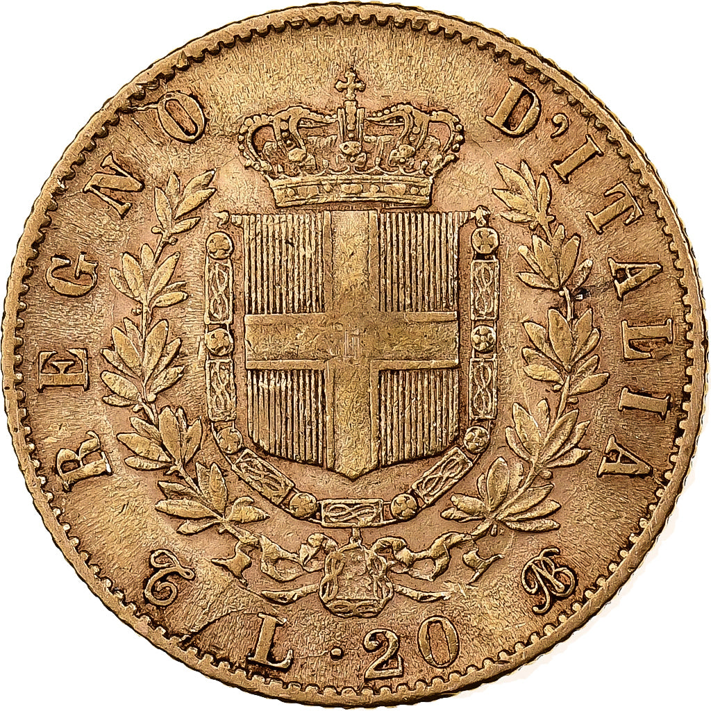 Italie, Vittorio Emanuele II, 20 Lire, 1863, Turin, Or, TTB+, KM:10.1