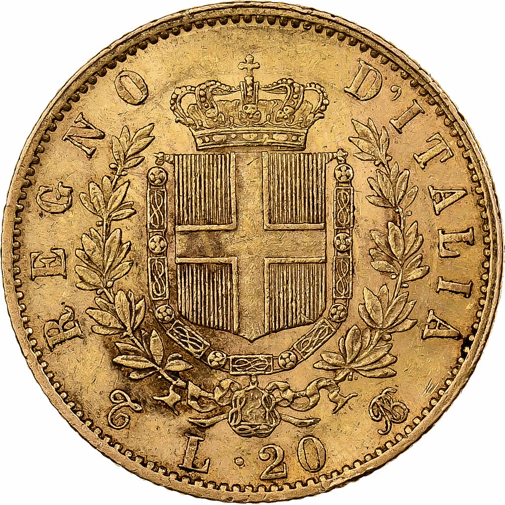 Italie, Vittorio Emanuele II, 20 Lire, 1863, Turin, Or, TTB+, KM:10.1