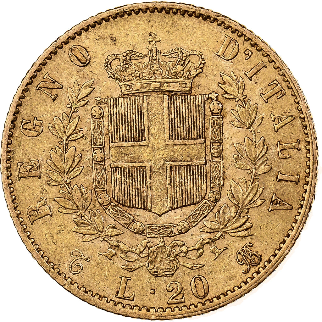 Italie, Vittorio Emanuele II, 20 Lire, 1865, Turin, Or, TTB+, KM:10.1