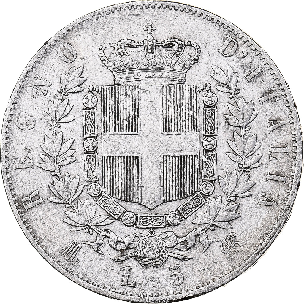 Italië, Vittorio Emanuele II, 5 Lire, 1874, Milan, Zilver, ZF, KM:8.3