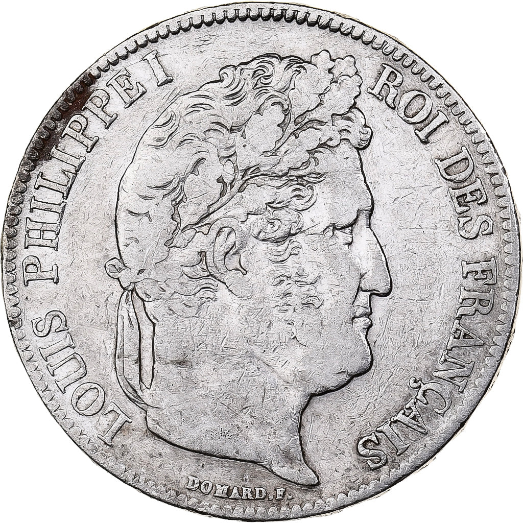 Francja, Louis-Philippe I, 5 Francs, 1837, Rouen, Srebro, VF(30-35)