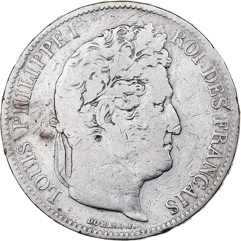 Frankrijk, Louis-Philippe I, 5 Francs, Louis-Philippe, 1833, Rouen, Zilver, FR