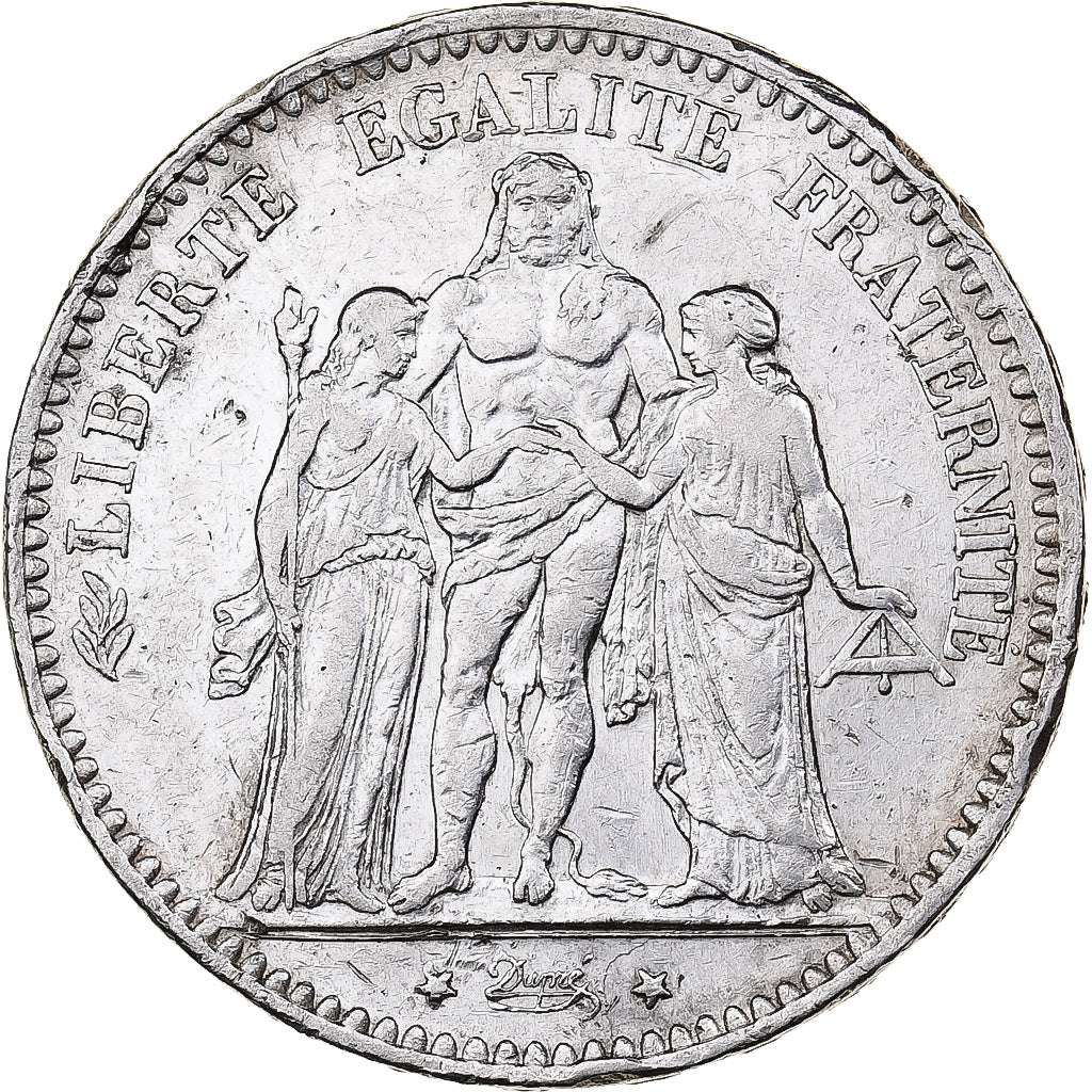 Frankrijk, 5 Francs, Hercule, 1875, Paris, Zilver, ZF, Gadoury:745a, KM:820.1