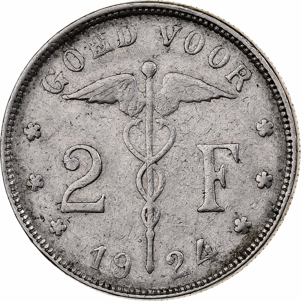 Belgique, Albert I, 2 Francs, 2 Frank, 1924, Nickel, TTB, KM:92
