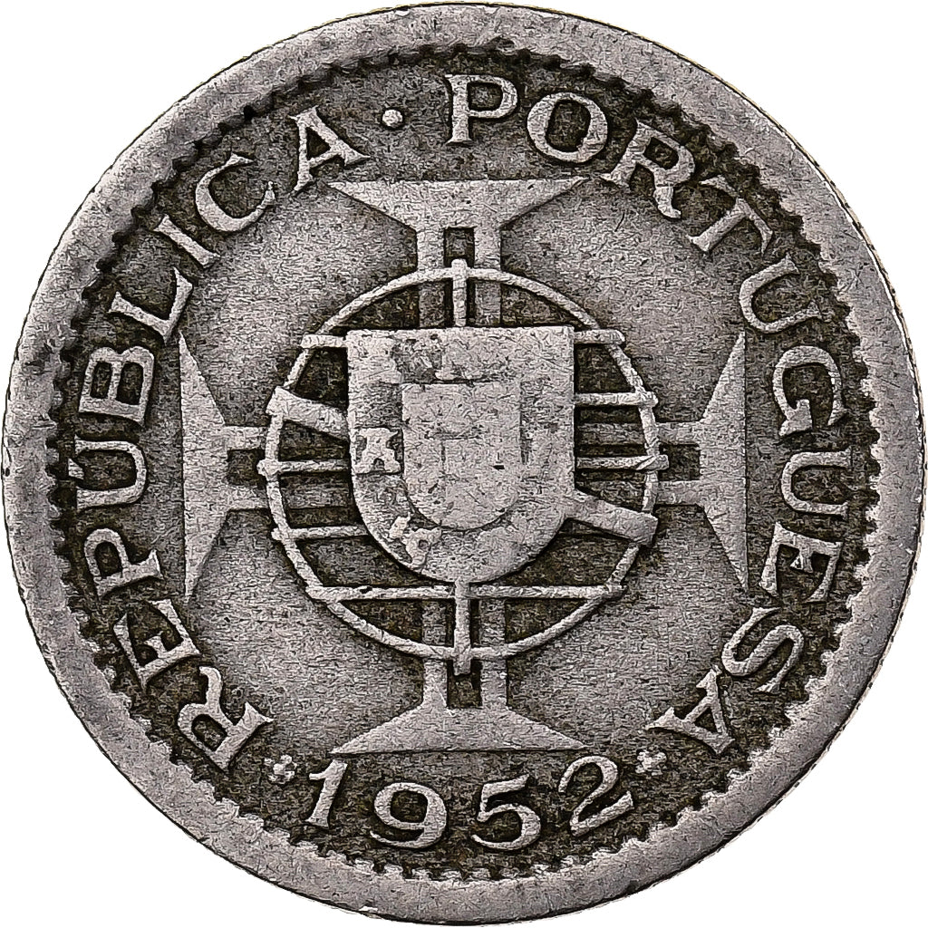 Guinea-Bissau, 2-1/2 Escudos, 1952, Copper-nickel, EF(40-45), KM:9