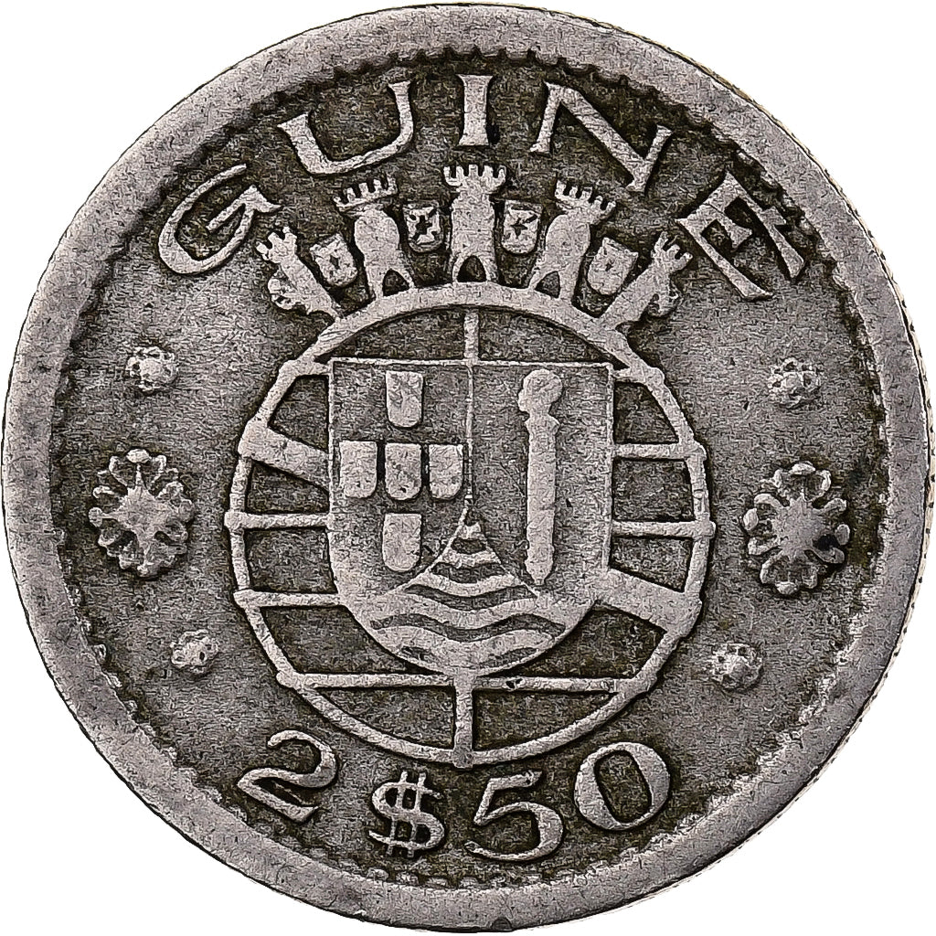 Guinea-Bissau, 2-1/2 Escudos, 1952, Copper-nickel, EF(40-45), KM:9