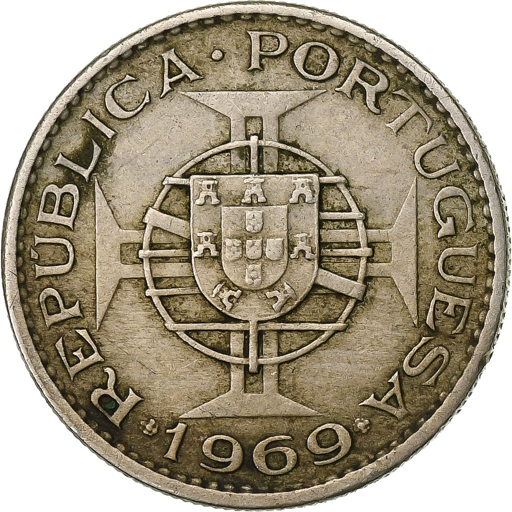 Angola, 2-1/2 Escudos, 1969, Copper-nickel, EF(40-45), KM:77