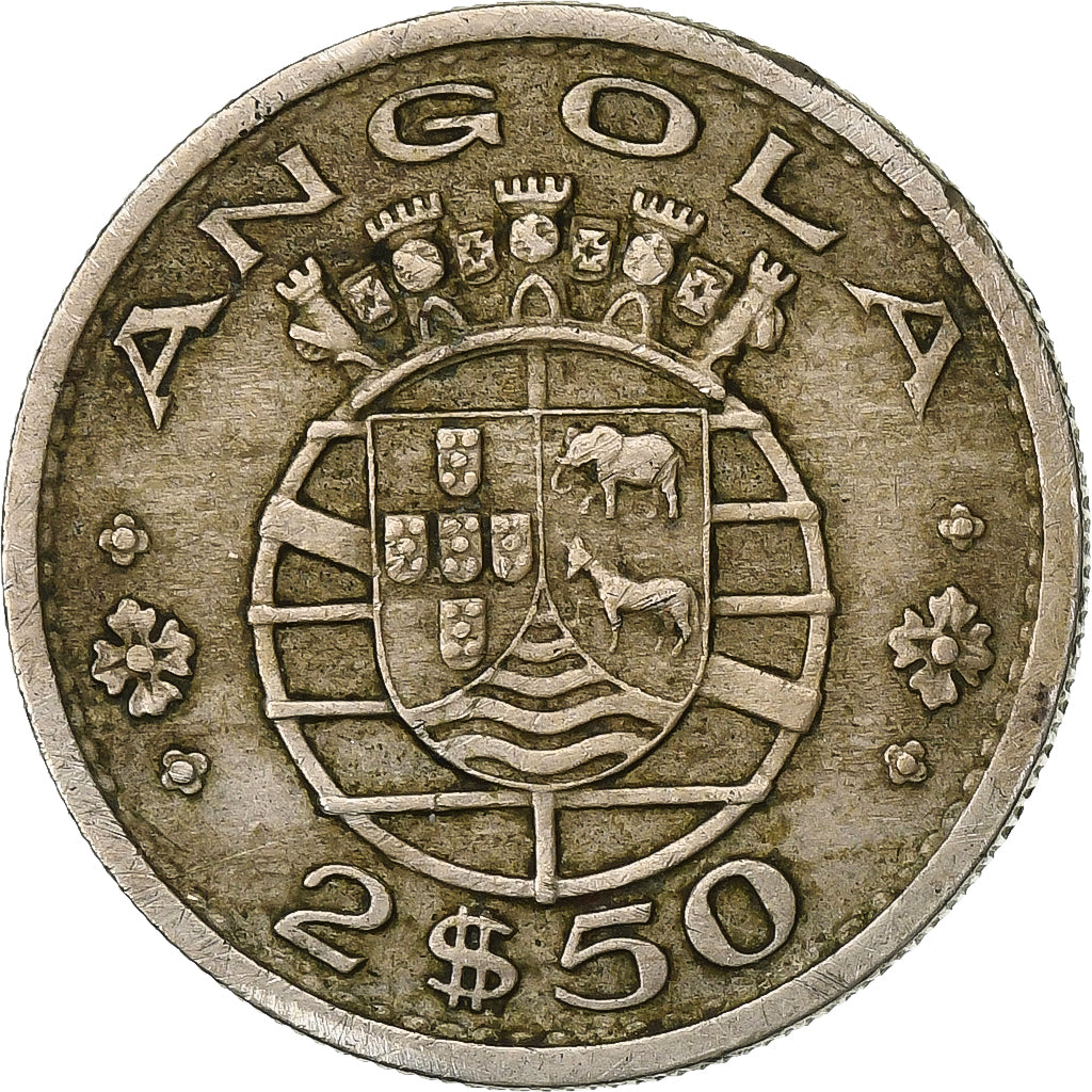 Angola, 2-1/2 Escudos, 1969, Copper-nickel, EF(40-45), KM:77