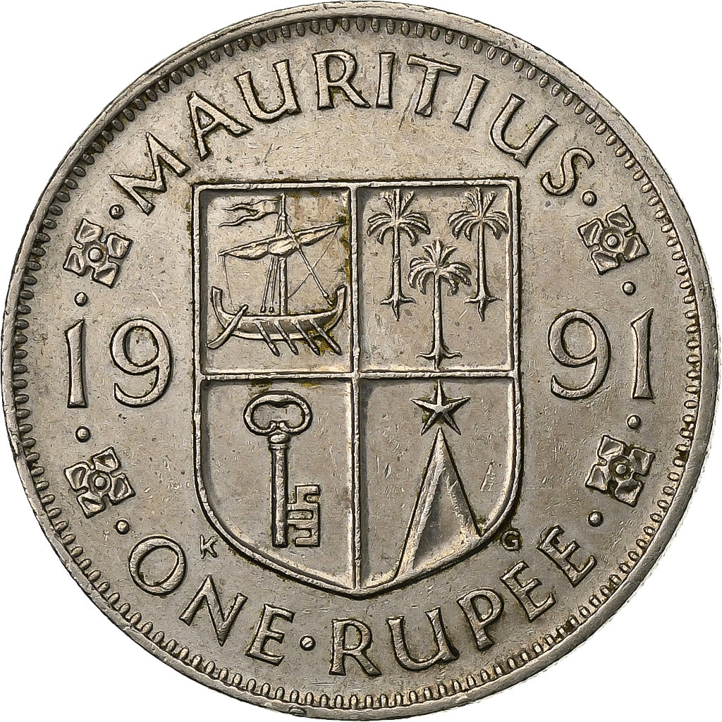 Mauritius, Rupee, 1991, Rame-nichel, BB, KM:55