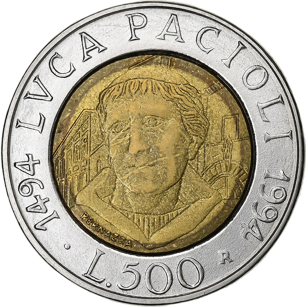 Italy, 500 Lire, 1994, Rome, Bi-Metallic, EF(40-45), KM:167