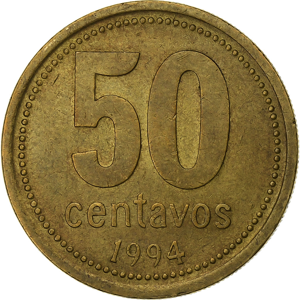 Argentina, 50 Centavos, 1994, Buenos Aires, Aluminum-Bronze, EF(40-45), KM:111.1